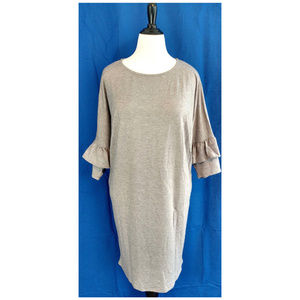 Bobeau Tunic Dress XL Gray Jersey Knit Casual